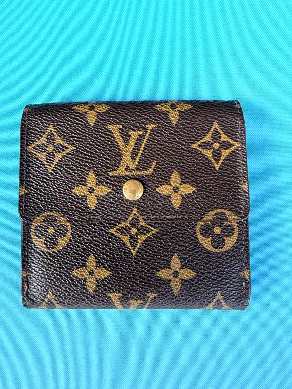 Louis Vuitton Brown Monogram Canvas Snap Wallet AUTHENTIC
